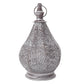 12''H Moroccan Metal Table Lamp Battery Powered Cordless Lamp with LED Fairy Lights Bulb