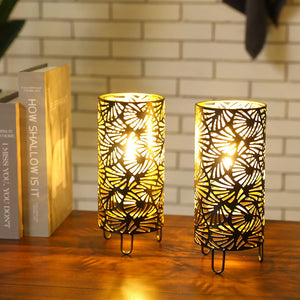9''High Metal Lamp Battery Powered Metal Lamp(Set of 2)