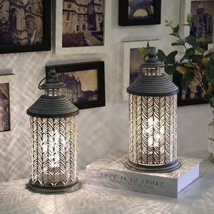 10.5" Tall Battery Powered Metal Table Lamp(Set of 2)