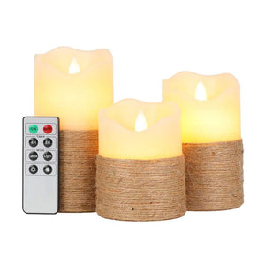 Real Wax Flameless Candles(Set of 3)