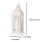Rustic Metal Decorative Candle Lantern Hanging  Candle Holder with Tempered Glass(White)