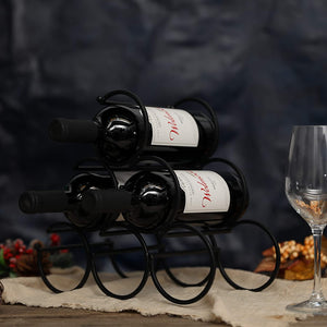 11.6”x6.3”x10.8” Iron Tabletop Wine Rack