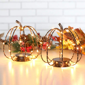 6.5" Tall Battery Powered Pumpkin Lamp(Set of 2)