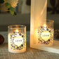 4" tall Glass Wax Battery Moving Flame LED Candle ( Set of 2)