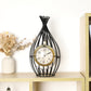 12"H Garden Birdcage Design Vintage Mantel Clock (Black)