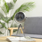 12.5"H Wrought Iron Glass Standing Clock (Elegant Grey)