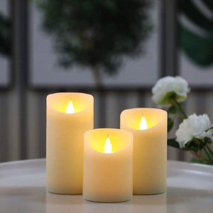 Real Wax Flameless 3D Effect LED Candles(Set of 3)
