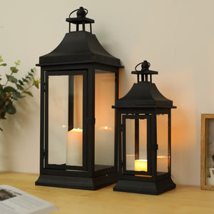 13''&19.5''Tall Outdoor Candle Lanterns(Set of 2)
