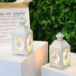 Set of 2 Decorative Lanterns 9.5" High Metal Candle Lanterns Vintage Style Hanging Lantern White with Gold Brush