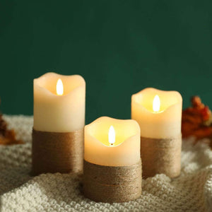 Real Wax Flameless Candles(Set of 3)