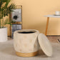 15" Tall Ottoman Velvet with Storage (Beige)