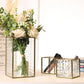 Copper Frame with Texture Glass Hurricane Candleholder ( Set of 3 )