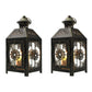 JHY DESIGN Set of 2  Decorative Candle Lantern 9.5" High Metal Candle Lantern