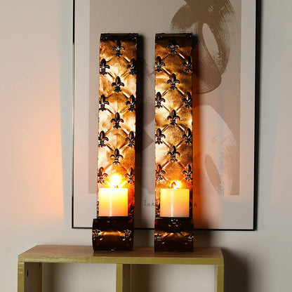 22.5''H Metal Candle Sconces Wall Decor Sconce Candle Holder(Set of 2)